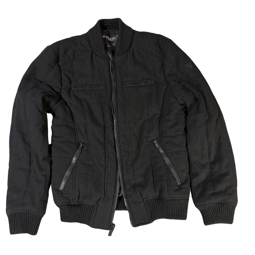 Guess bomber wool blend black jacket Small